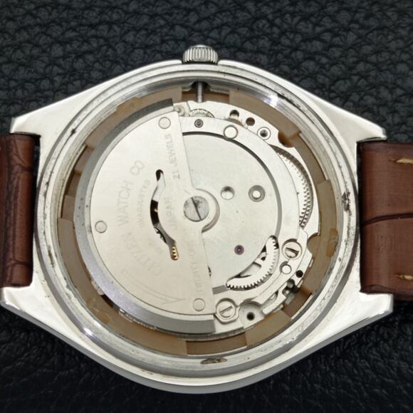 Vintage 1983 Citizen Automatic Mens Silver Watch W/daydate & Black accents - Picture 9 of 9